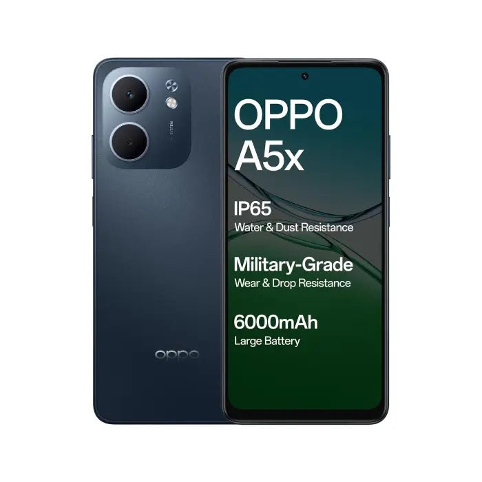 OPPO A5x 5G (128GB, 4GB RAM) - Midnight Blue 6000mAh Battery OPPO A5x 5G (128GB, 4GB RAM) - Midnight Blue 6000mAh Battery
