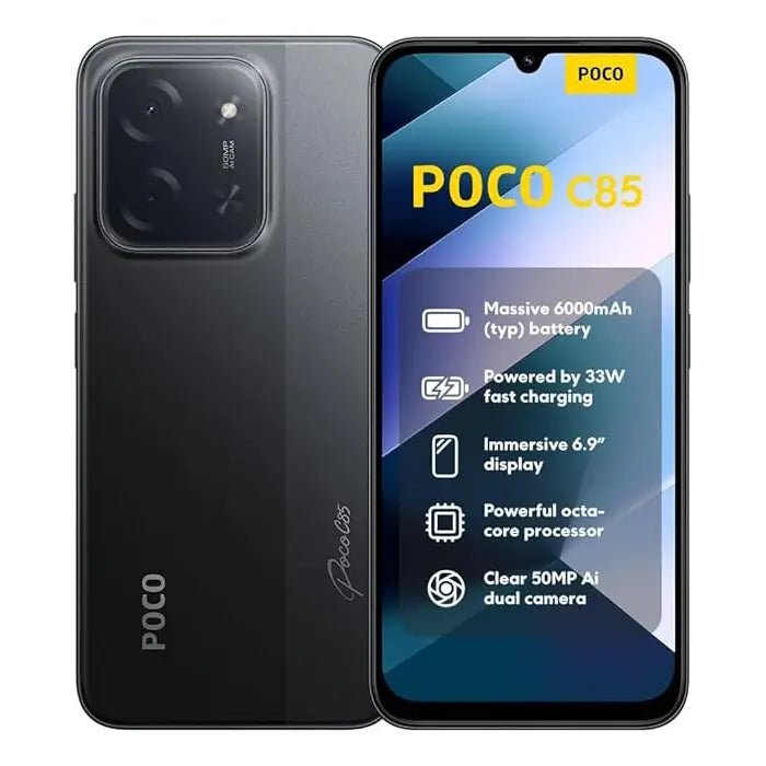 POCO C85 ブラック 8GB+256GB SIMフリー Xiaomi Poco C85 | 256GB 8GB RAM | 4G LTE Dual SIM - Black – Smart Shop
