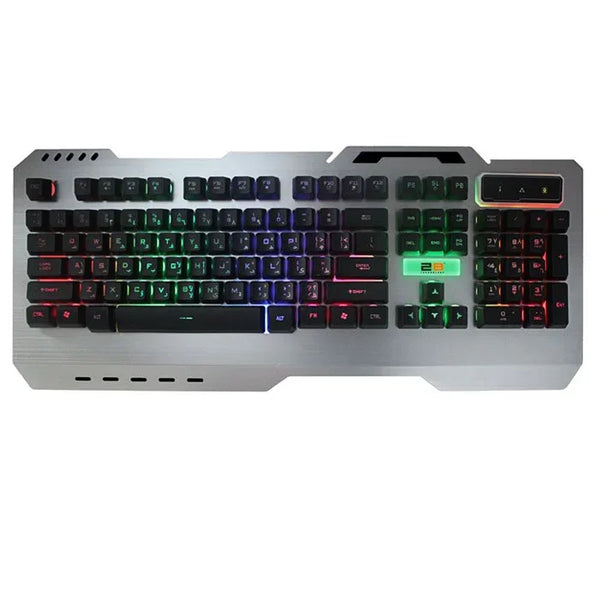 2B Multimedia Metal Gaming keyboard With 3 Background Colors.
