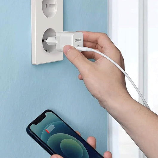 Anker PowerPort III Cube 20W Wall Charger PD Type-C Fast Charging A2149L23 - White.