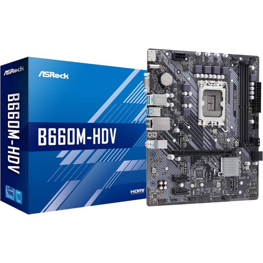 ASRock- B660M-HDV Intel (LGA1700) Micro ATX Motherboard.