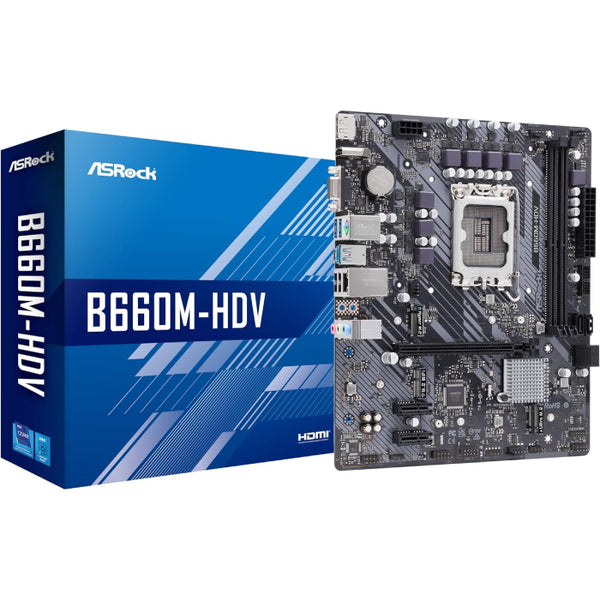 ASRock- B660M-HDV Intel (LGA1700) Micro ATX Motherboard.