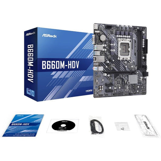ASRock- B660M-HDV Intel (LGA1700) Micro ATX Motherboard.