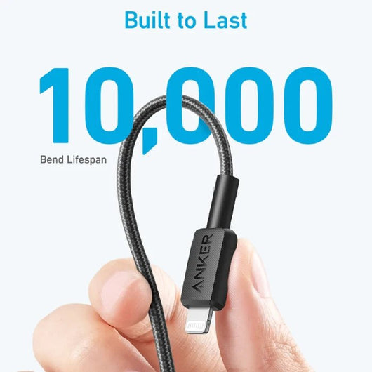 CABLE-ANKER-322-NYLON-USB-C To LIGHTNING-1M-BLACK (3FT BRAIDED) / A81B5H11.
