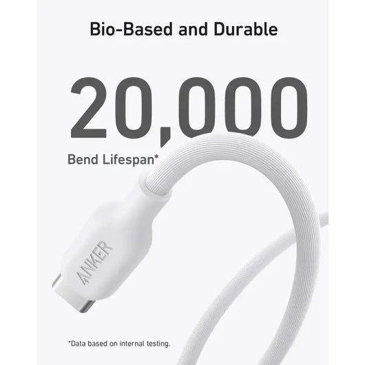 Cable-Anker-542 USB-C to Lightning (Bio-Based 3ft) -White ( A80B1H21 ).