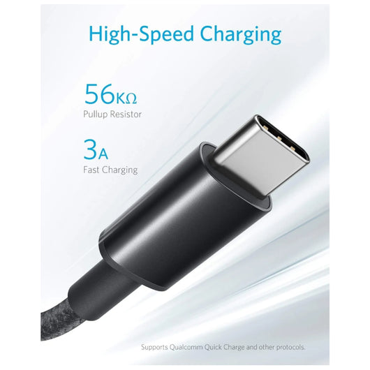 CABLE-ANKER-NYLON-USB-C to USB-A 2.0-6FT-BLACK / A8173H11.