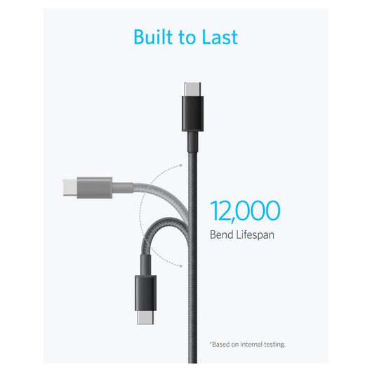 CABLE-ANKER-NYLON-USB-C to USB-C 2.0 -3.3ft-BLACK / A8752H11.