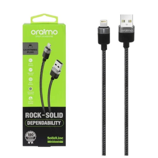 CABLE-ORAIMO-LIGHTNING-OCD-L72-2A-1M-Solid Line-BLACK / 4895180768972.