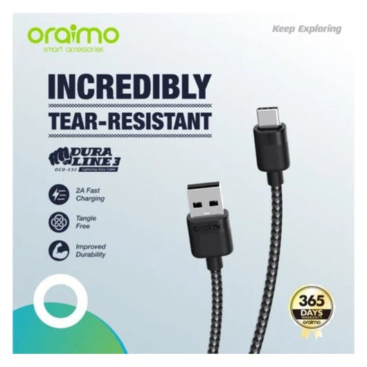 CABLE-ORAIMO-TYPE C-OCD-C32 3A-1M-Dura Line 3-BLACK / 4895180768934.