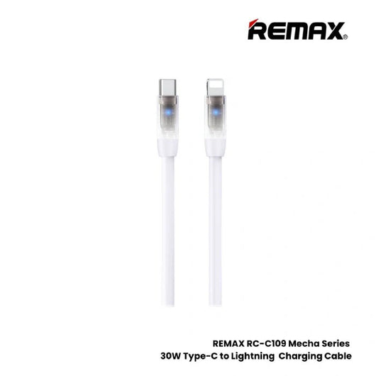 CABLE-REMAX-TYPC TO LIGHTING-RC-C109 -WHITE - 14 Day Warranty.