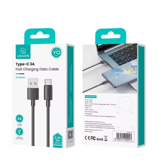 CABLE-USAMS-USB A-TYPE C-3A-1M-BLACK / SJ708US801.