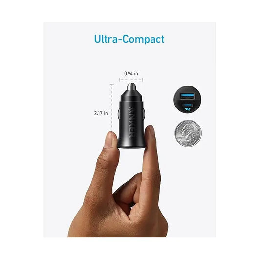 Car Charger-ANKER-USB-C-30W -2 ports-Black / A2741h11.
