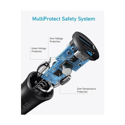 Car Charger-ANKER-USB-C-30W -2 ports-Black / A2741h11.