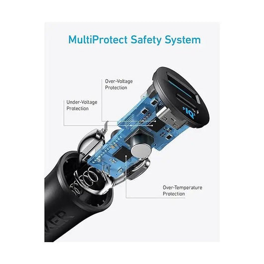 Car Charger-ANKER-USB-C-30W -2 ports-Black / A2741h11.