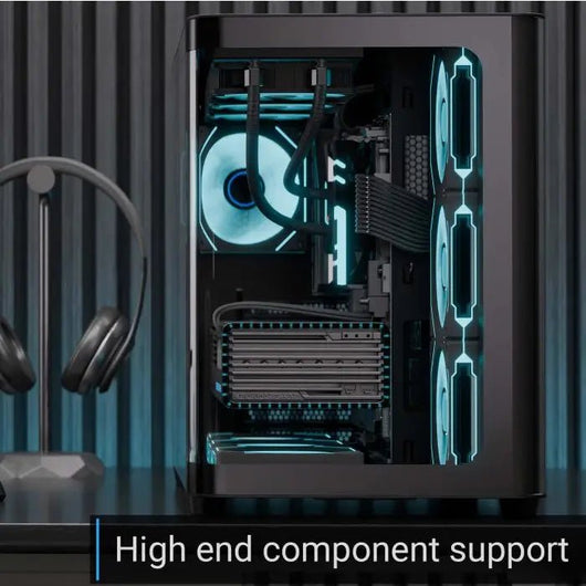 CASE-AEROCOOL P500C-Mid-Tower Case With Tempered Glass 4 Fan ARGB ARGB-WHITE / P500C-G-BK-V1.