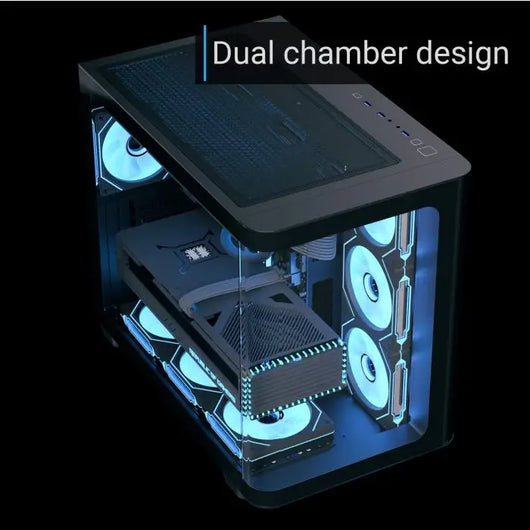 CASE-AEROCOOL P500C-Mid-Tower Case With Tempered Glass 4 Fan ARGB ARGB-WHITE / P500C-G-BK-V1.