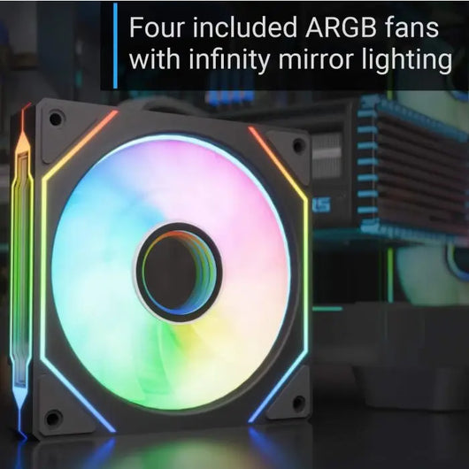 CASE-AEROCOOL P500C-Mid-Tower Case With Tempered Glass 4 Fan ARGB ARGB-WHITE / P500C-G-BK-V1.