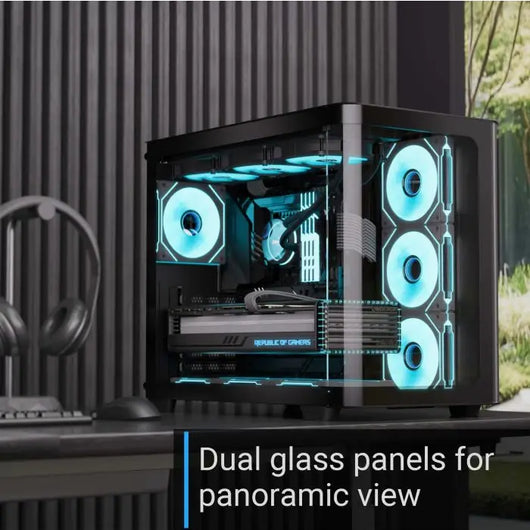 CASE-AEROCOOL P500C-Mid-Tower Case With Tempered Glass 4 Fan ARGB ARGB-WHITE / P500C-G-BK-V1.