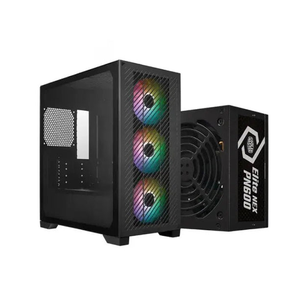 CASE-COOLER-MASTER-ELITE-301 + ELITE-NEX-PN600-600W-PSU.