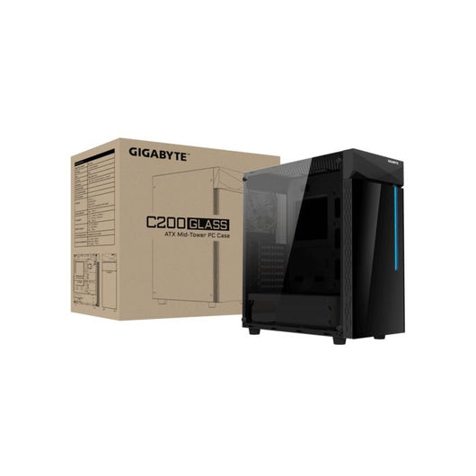 CASE-GIGABYTE-C200-GLASS-ATX-MID TOWER-GPU-330MM-BLACK.
