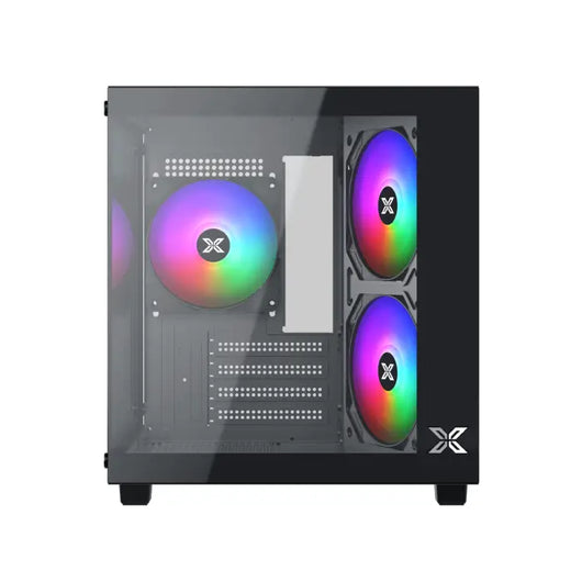 Case-Xigmatek-AQUA- M Nano II -3FAN-RAINBOW RGB-Micro Tower / EN47145.
