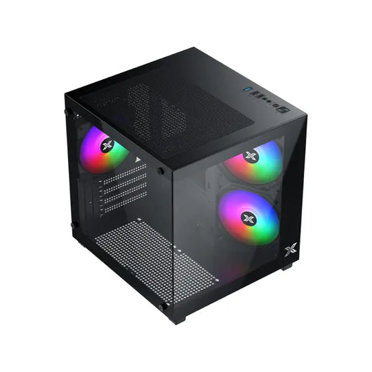 Case-Xigmatek-AQUA- M Nano II -3FAN-RAINBOW RGB-Micro Tower / EN47145.