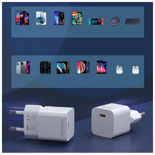 CHARGER-CHOETECH-MINI-TYPE C-PD20W-EU (CHT-PD5010-EU-WH).