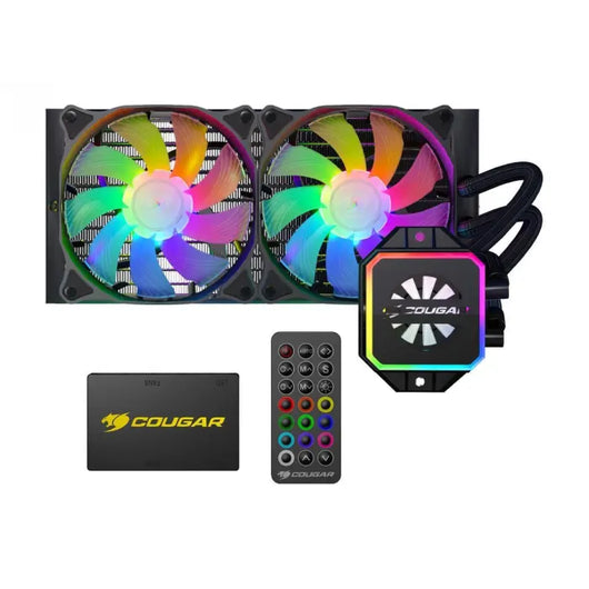 COUGAR Helor 240, Liquid CPU Cooler, 240 mm, with 2 Vortex Omega 120 mm Fans.