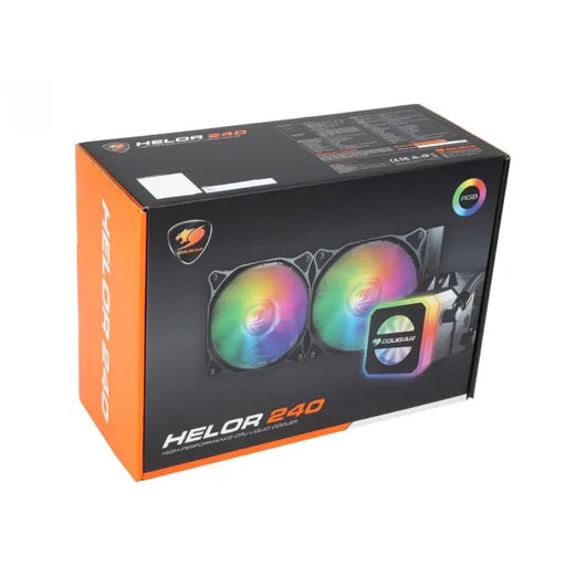 COUGAR Helor 240, Liquid CPU Cooler, 240 mm, with 2 Vortex Omega 120 mm Fans.