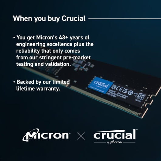 Crucial 32GB PC RAM DDR5 4800 Desktop Memory CT32G48C40U5.