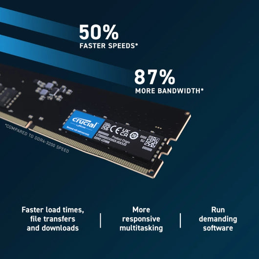 Crucial RAM 8GB DDR5 4800 MHz Desktop Memory.