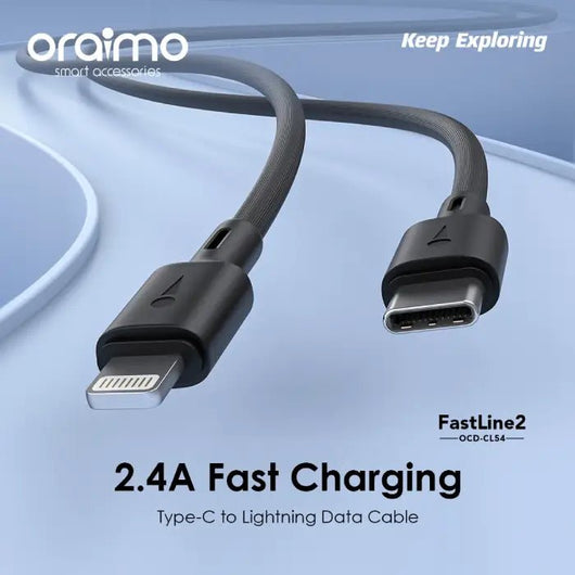 DATA CABLE- type -c to lighting-ORAIMO-OCD-CL54-2.4A-1M-Black / 4895180784668.
