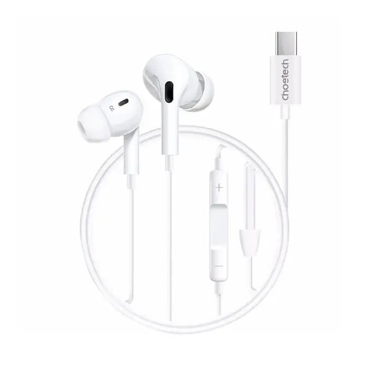 Ear Headphones-Choetech-TYPE C-1.2m -White / 0C-A011-WH.