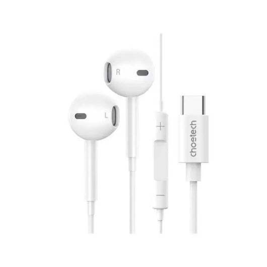 Ear Headphones-Choetech-TYPE C-1.2m -White / 0C-A012-WH.