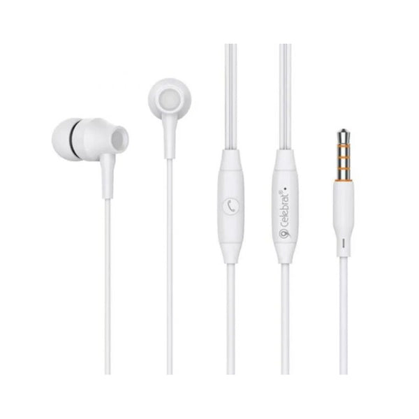 EARPHONE-CELEBRAT-WIRED-G25-WHITE - 14 Day Warranty.