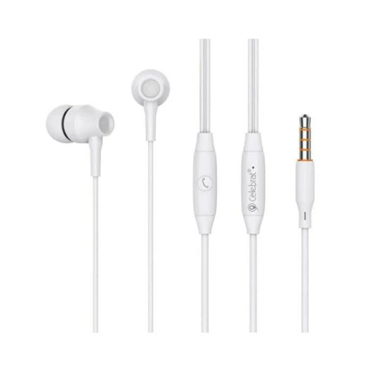 EARPHONE-CELEBRAT-WIRED-G25-WHITE - 14 Day Warranty.