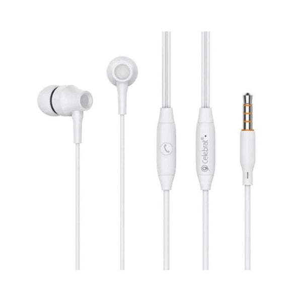 EARPHONE-CELEBRAT-WIRED-G25-WHITE - 14 Day Warranty.