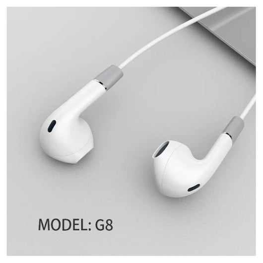 EARPHONE-CELEBRAT-WIRED-G8-WHITE - 14 Day Warranty.