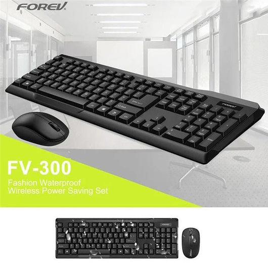 FOREV FV-300 Wireless WaterProof Keyboard and Mouse Set For PC & Laptop.