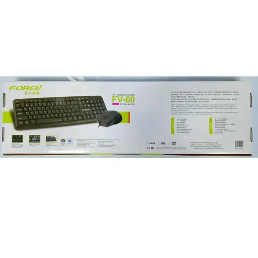 Forev FV-F60 Keyboard And optical Mouse Wired Set Black.