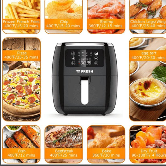 Air Fryer-FRESH-1800 Watt-7 Liter-LED Display-Black-Egypt-1Yrs / AFF-1800B / 500017864.