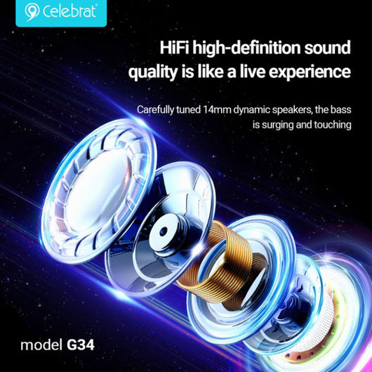 HEADSET-CELEBRAT-G34-WHITE - 14 Day Warranty.