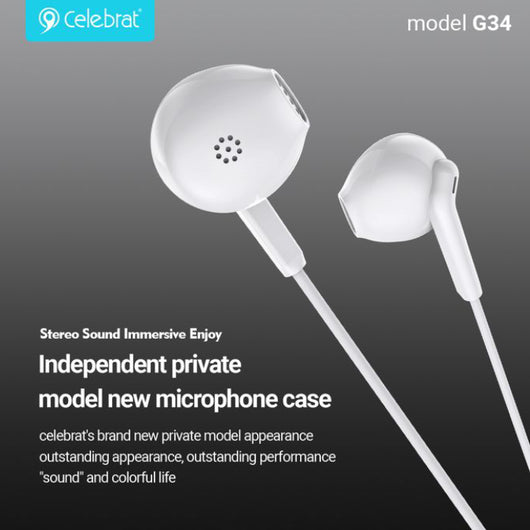 HEADSET-CELEBRAT-G34-WHITE - 14 Day Warranty.