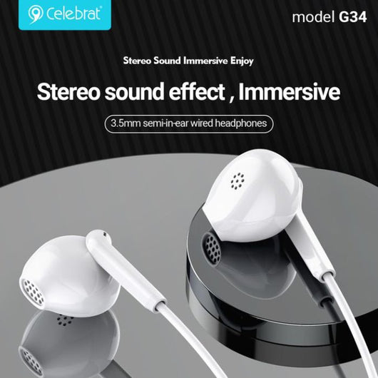 HEADSET-CELEBRAT-G34-WHITE - 14 Day Warranty.