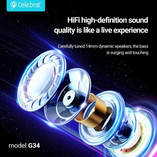 HEADSET-CELEBRAT-G34-WHITE - 14 Day Warranty.