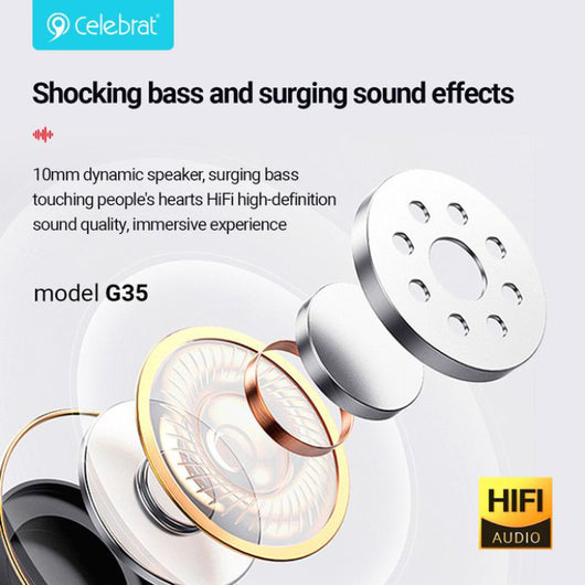 HEADSET-CELEBRAT-G35-WHITE - 14 Day Warranty.