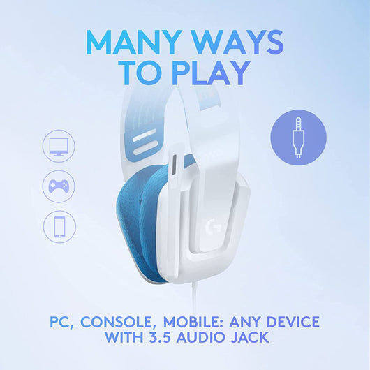 HEADSET-LOGITECH-G335-WIRED-GAMING-3.5M-WHITE  (981-001018).
