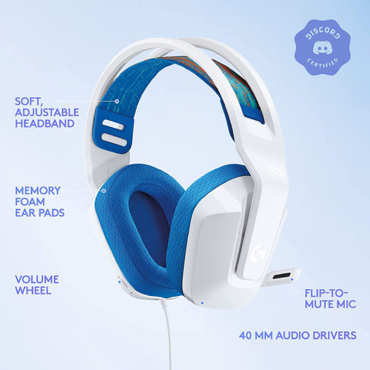 HEADSET-LOGITECH-G335-WIRED-GAMING-3.5M-WHITE  (981-001018).
