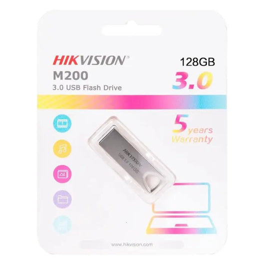 Hikvision M200 128GB USB 2.0 USB Flash Drive - Metal Silver.