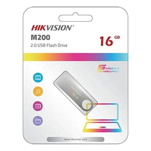 Hikvision M200 16GB USB 2.0 USB Flash Drive - Metal Silver.